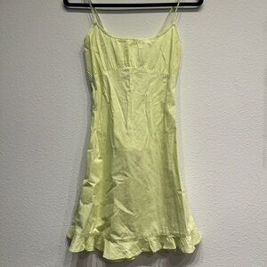 Nasty Gal Light lime green mini sun dress with tie back detail size 2 NWT